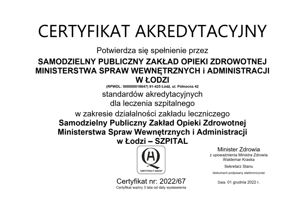 Certyfikat akredytacyjny